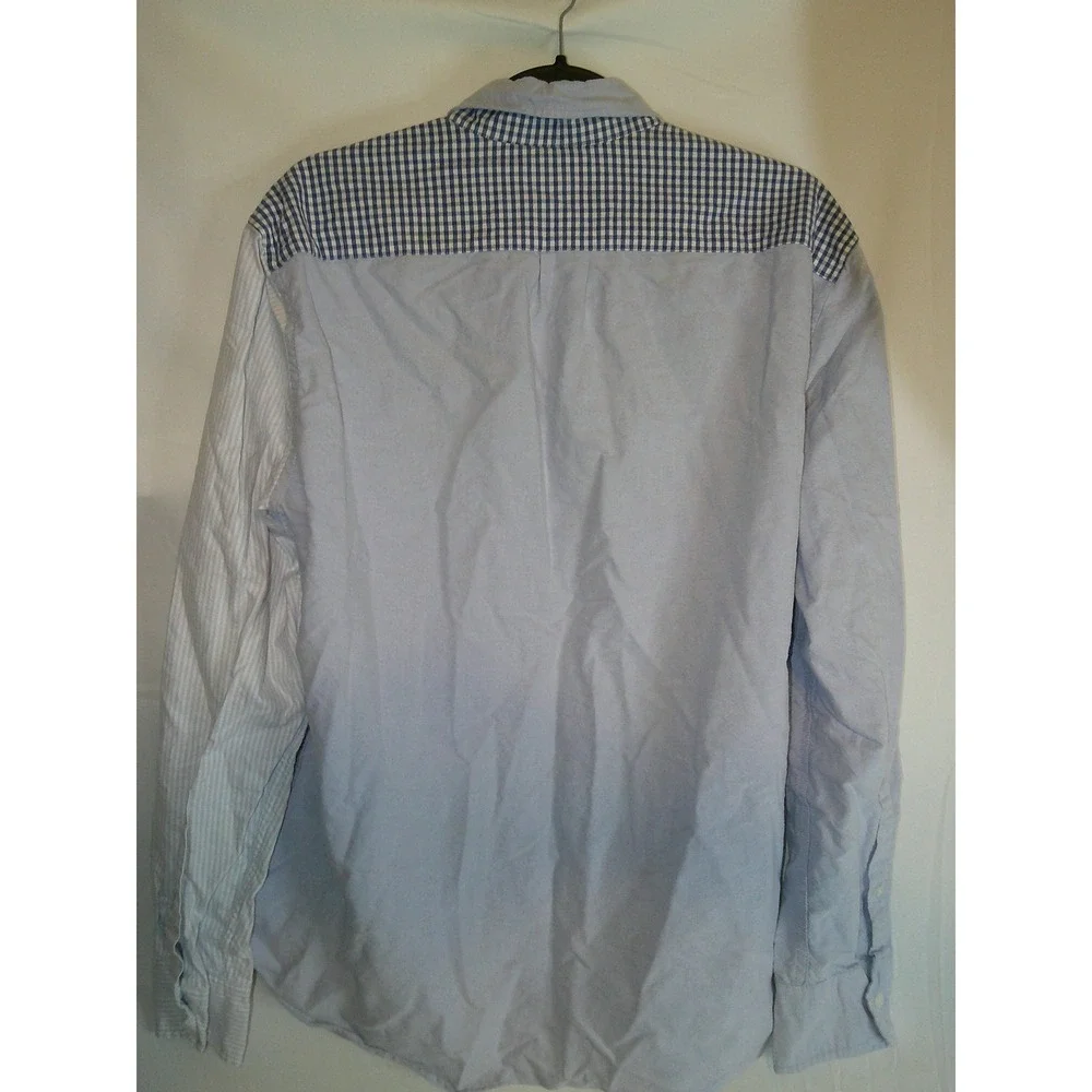 J. Crew Mens‎ Oxford Shirt Long Sleeve Button Down Blue White Gingham L